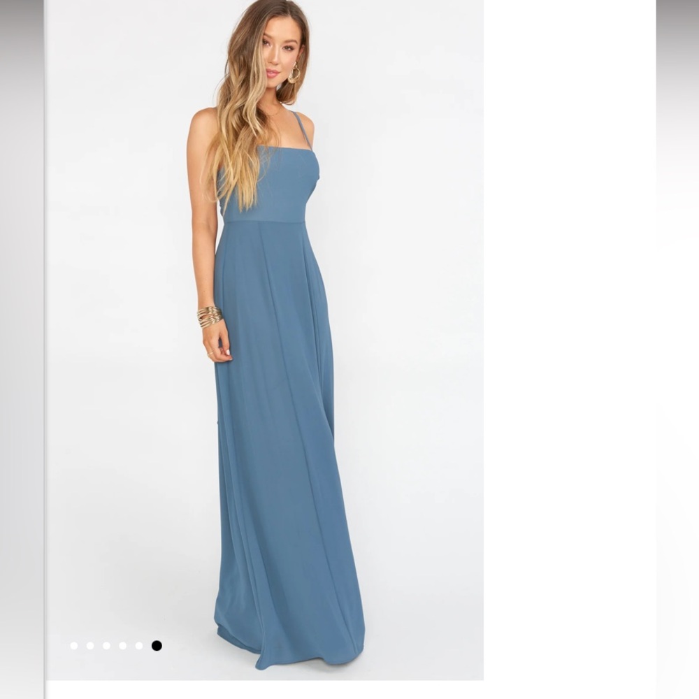 Show me your mumu blue bridesmaid dress